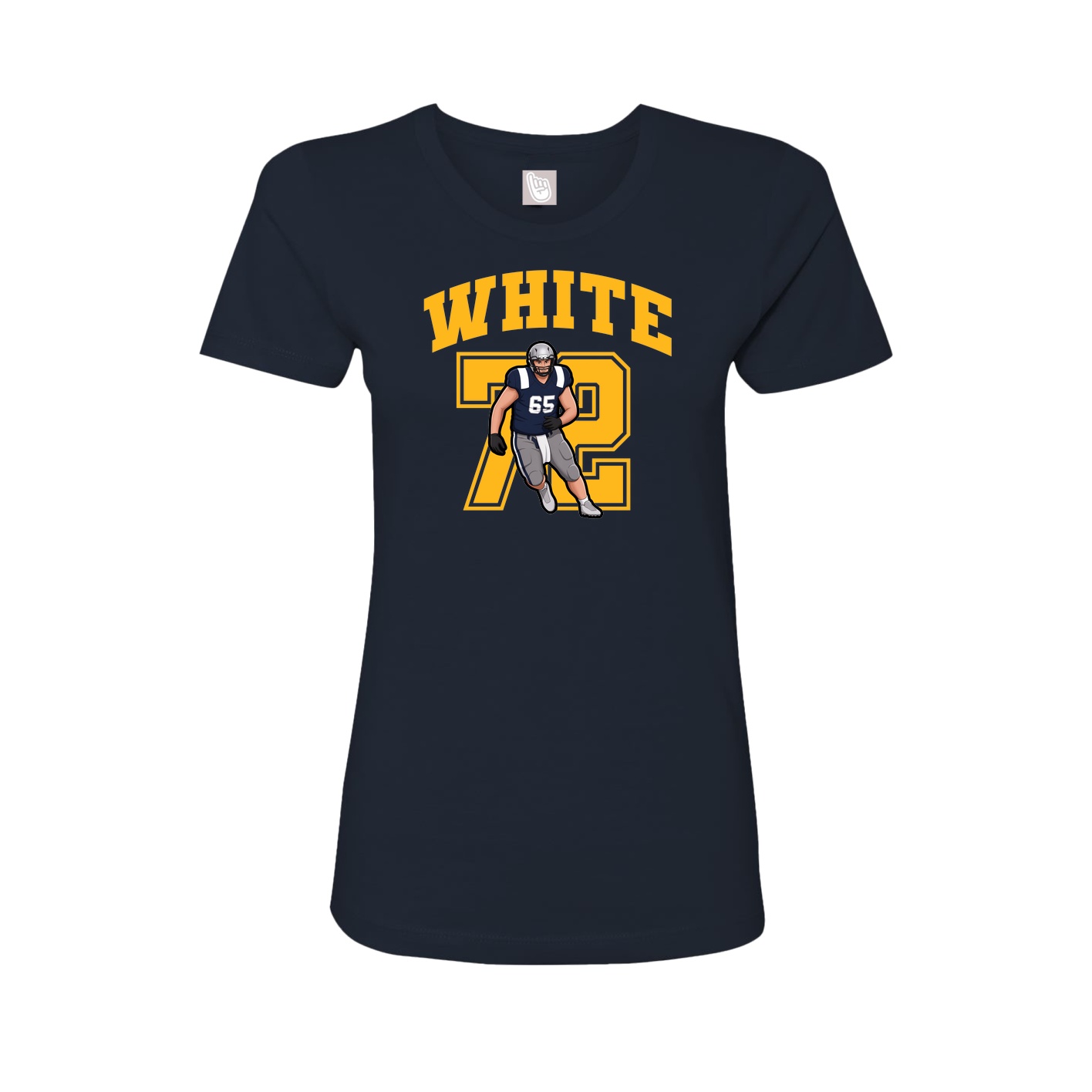 Fitted Women's Tee — Number in Navy