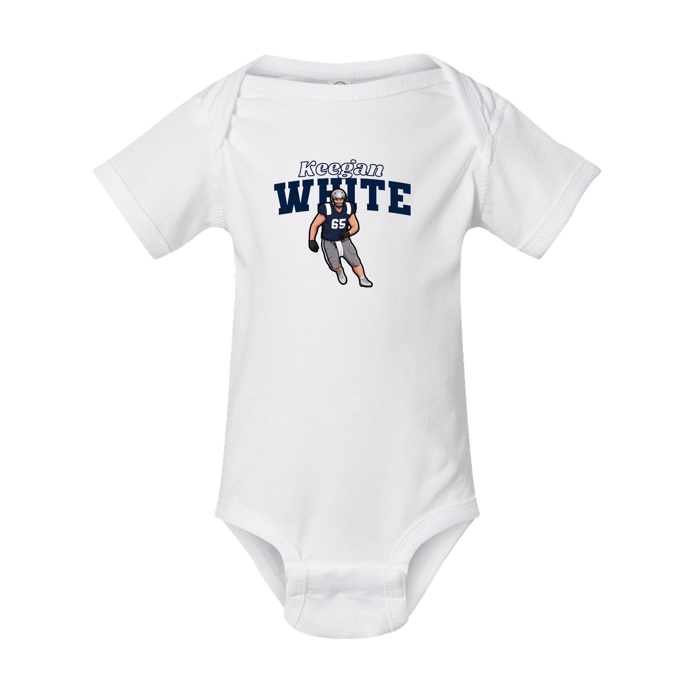 Baby Onesie — Name Arch in White