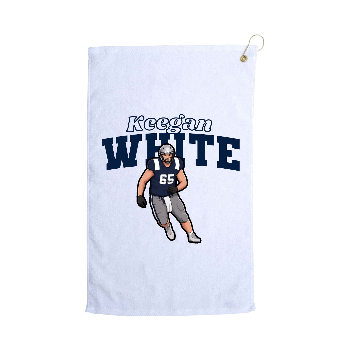 Golf Towel — Name Arch in White