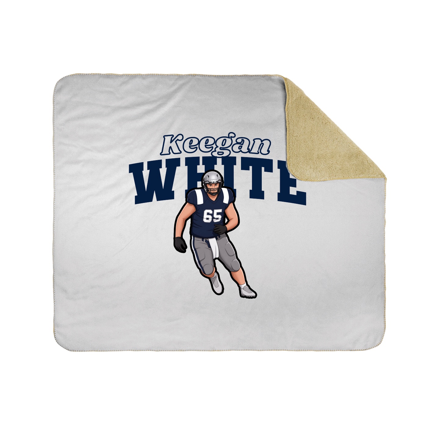 Throw Blanket — Name Arch in White