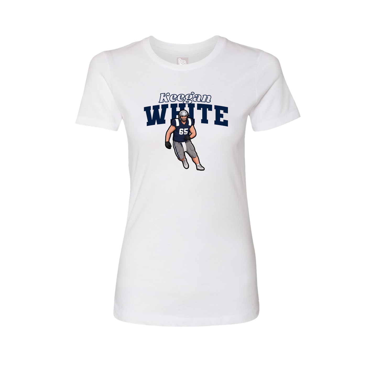 Fitted Women's Tee — Name Arch in White
