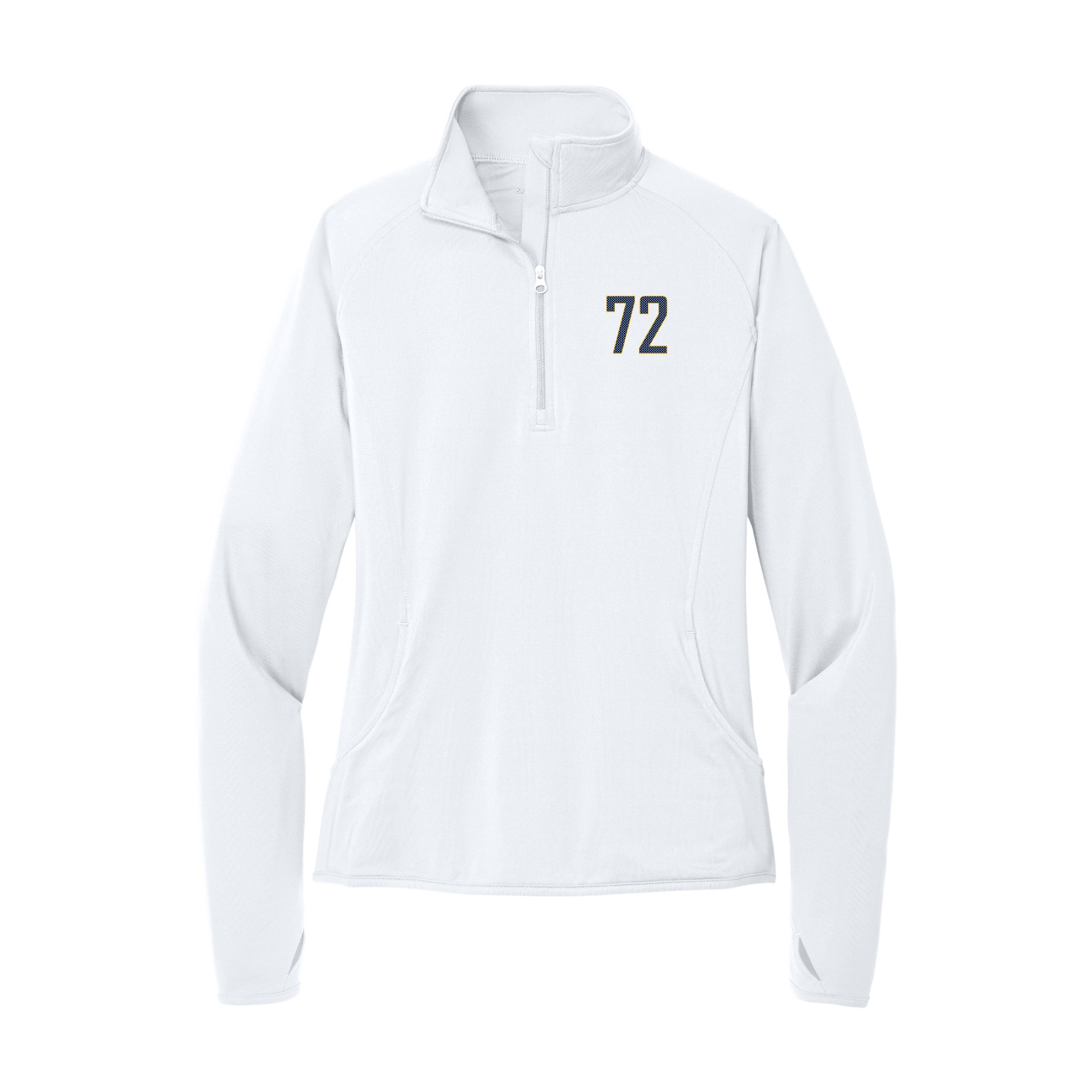 Women's Q-Zip Pullover — Front Shirsy in White