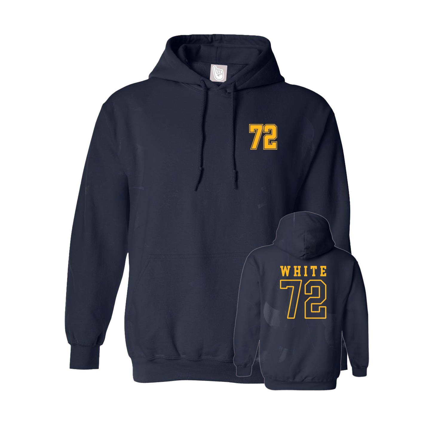 Youth Hoodie — Chest Back in Navy