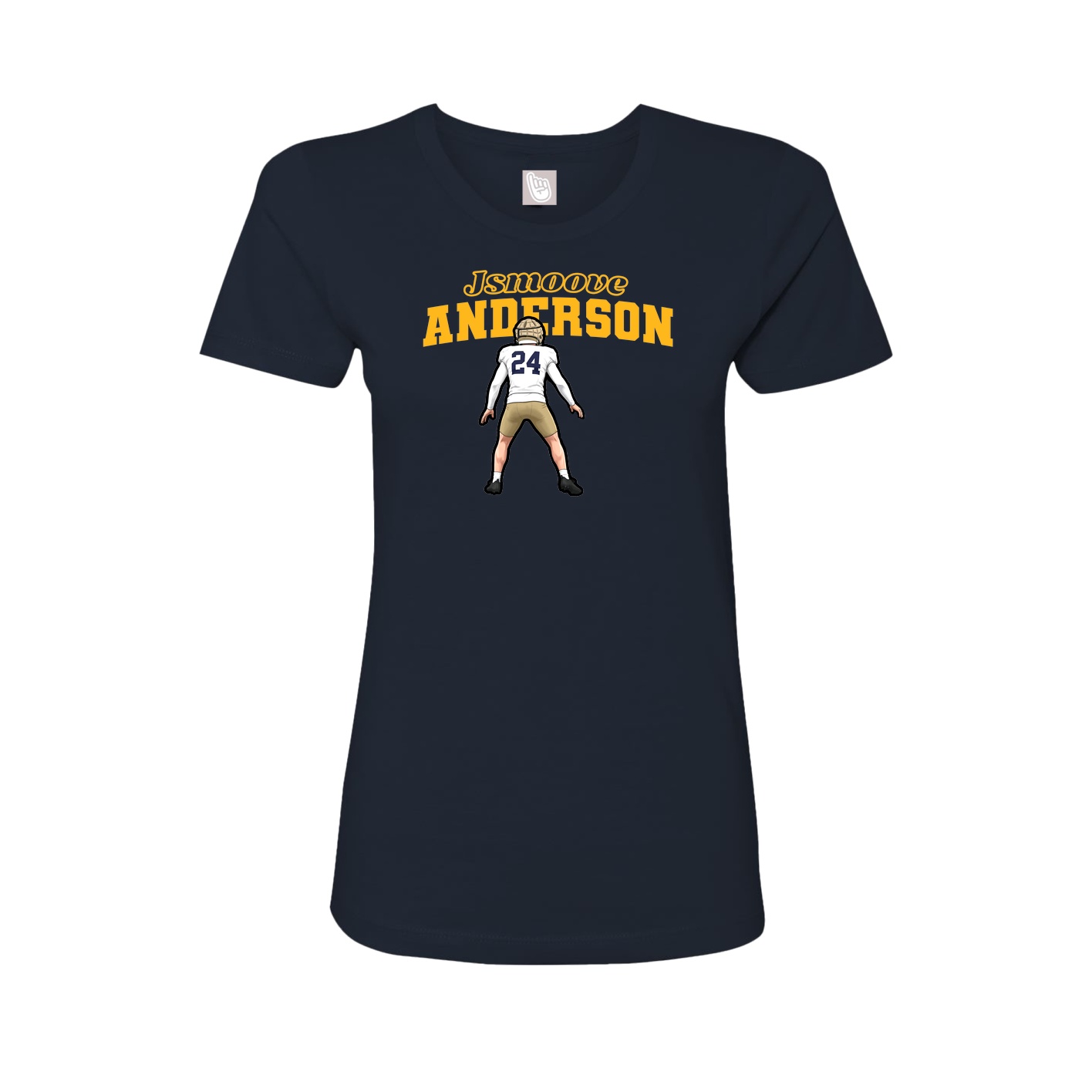 Fitted Women's Tee — Name Arch in Navy