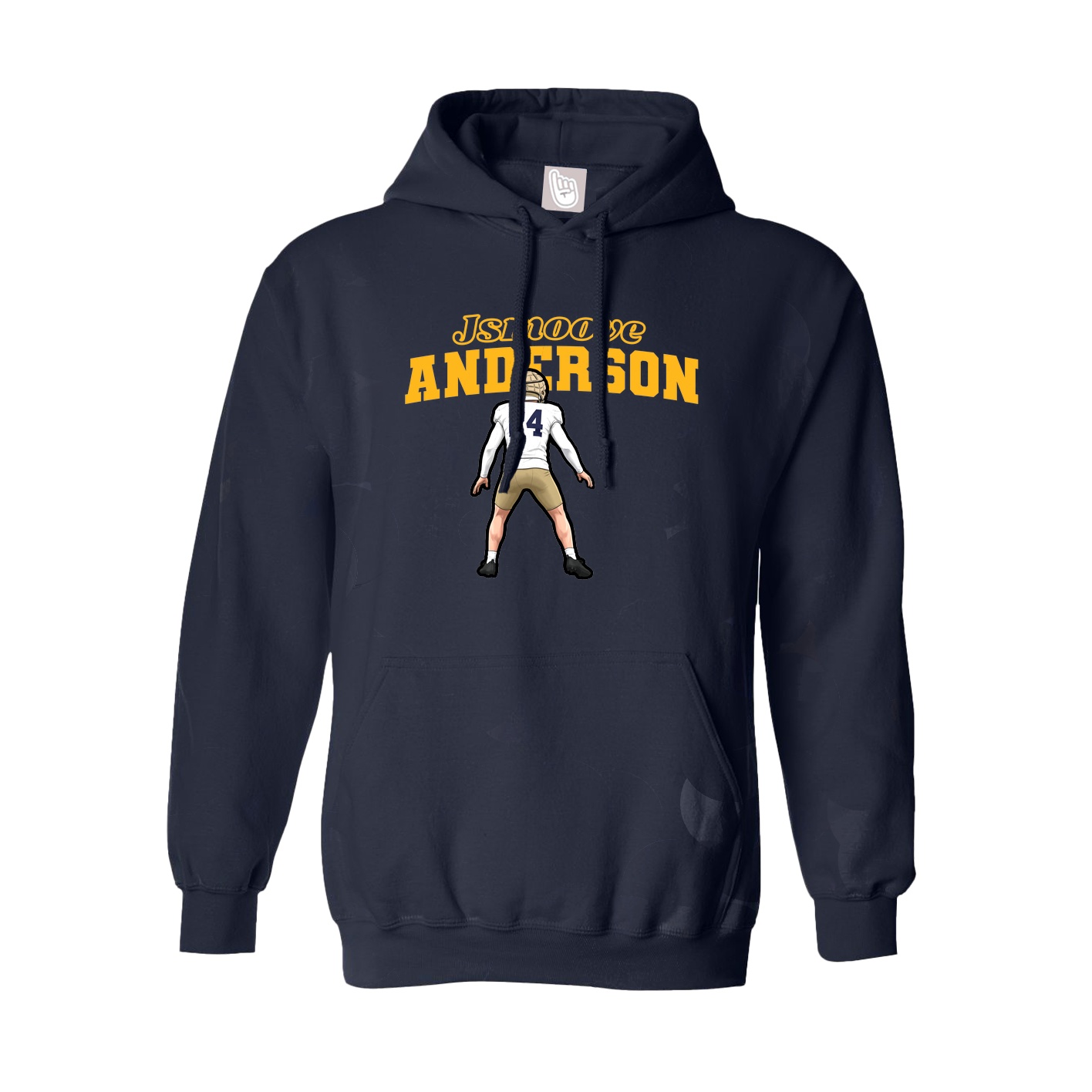 Youth Hoodie — Name Arch in Navy