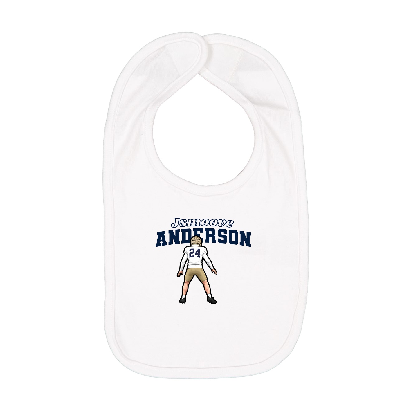 Infant Bib — Name Arch in White