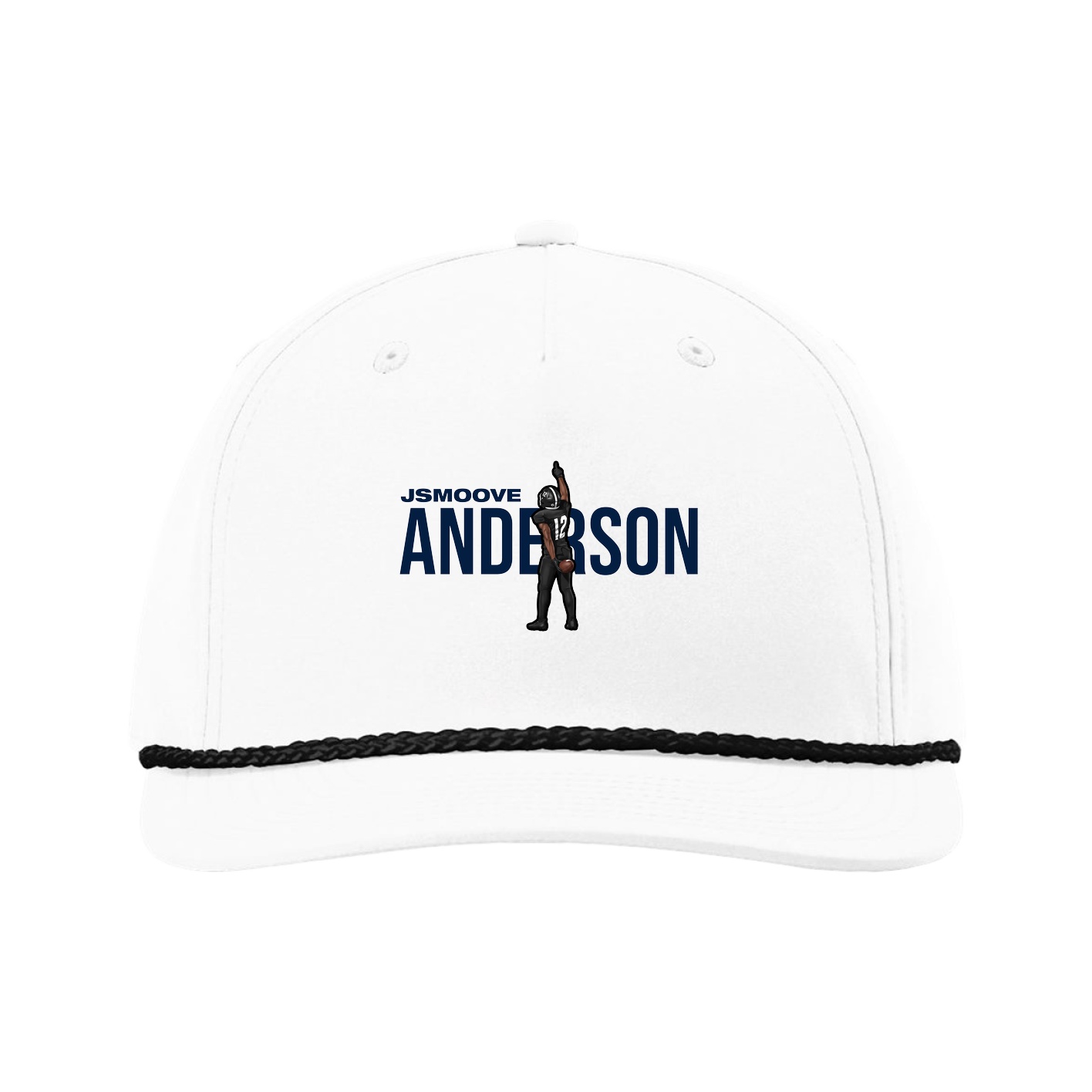 Five-Panel Classic Rope Cap — Player Name in White