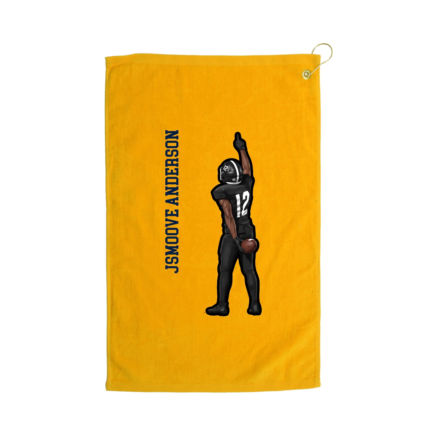 Golf Towel — Name Vertical in Gold