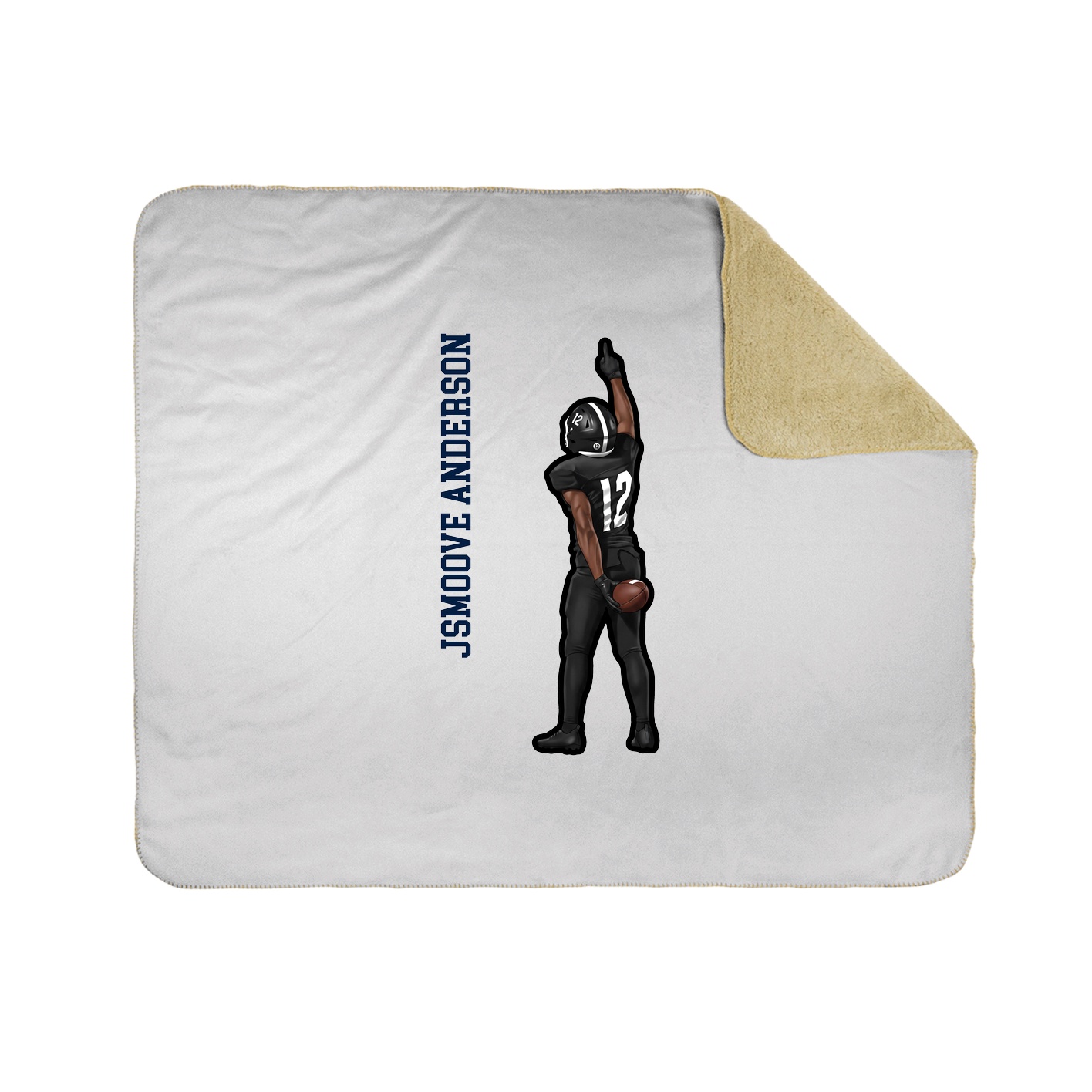 Throw Blanket — Name Vertical in White