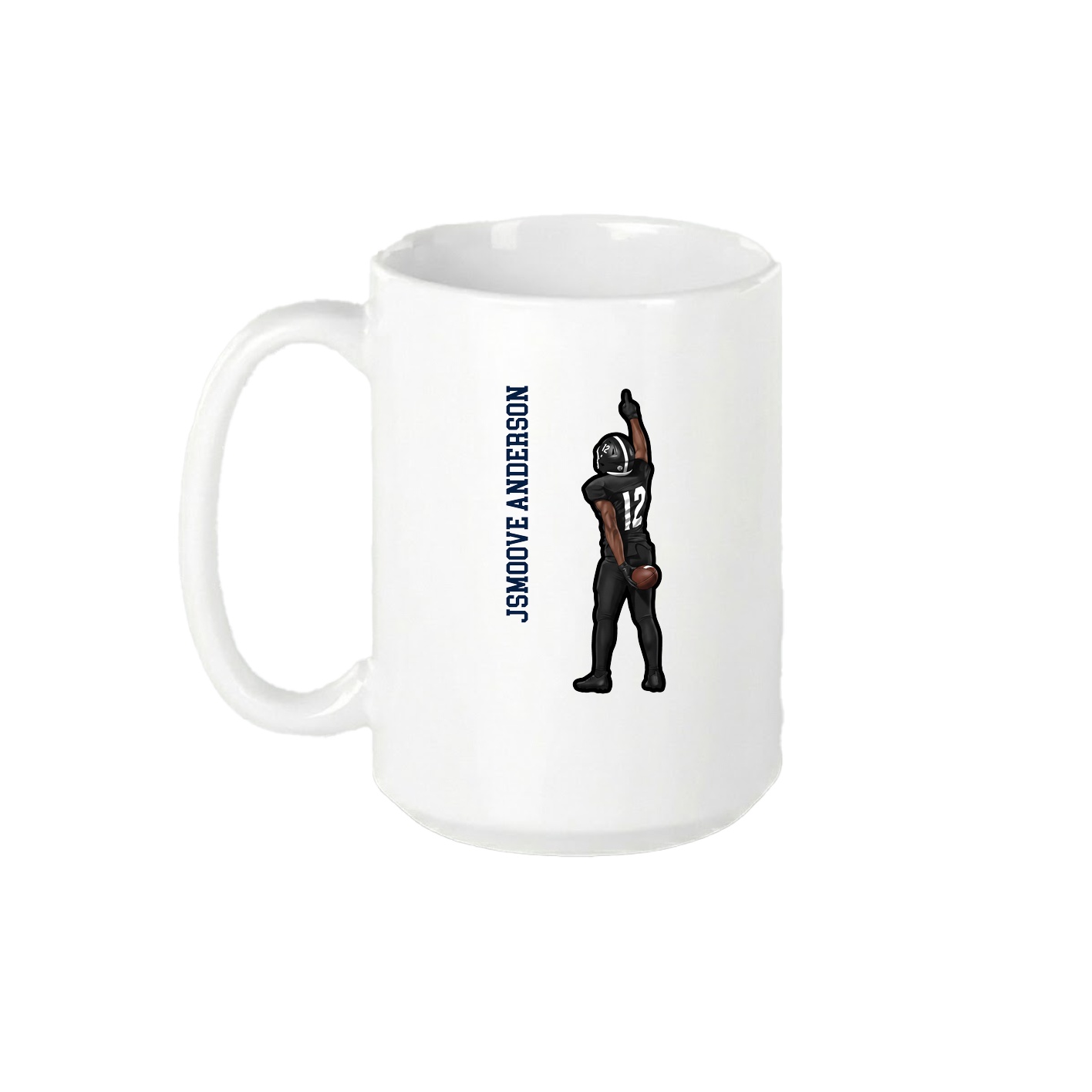 15oz Coffee Mug — Name Vertical in White