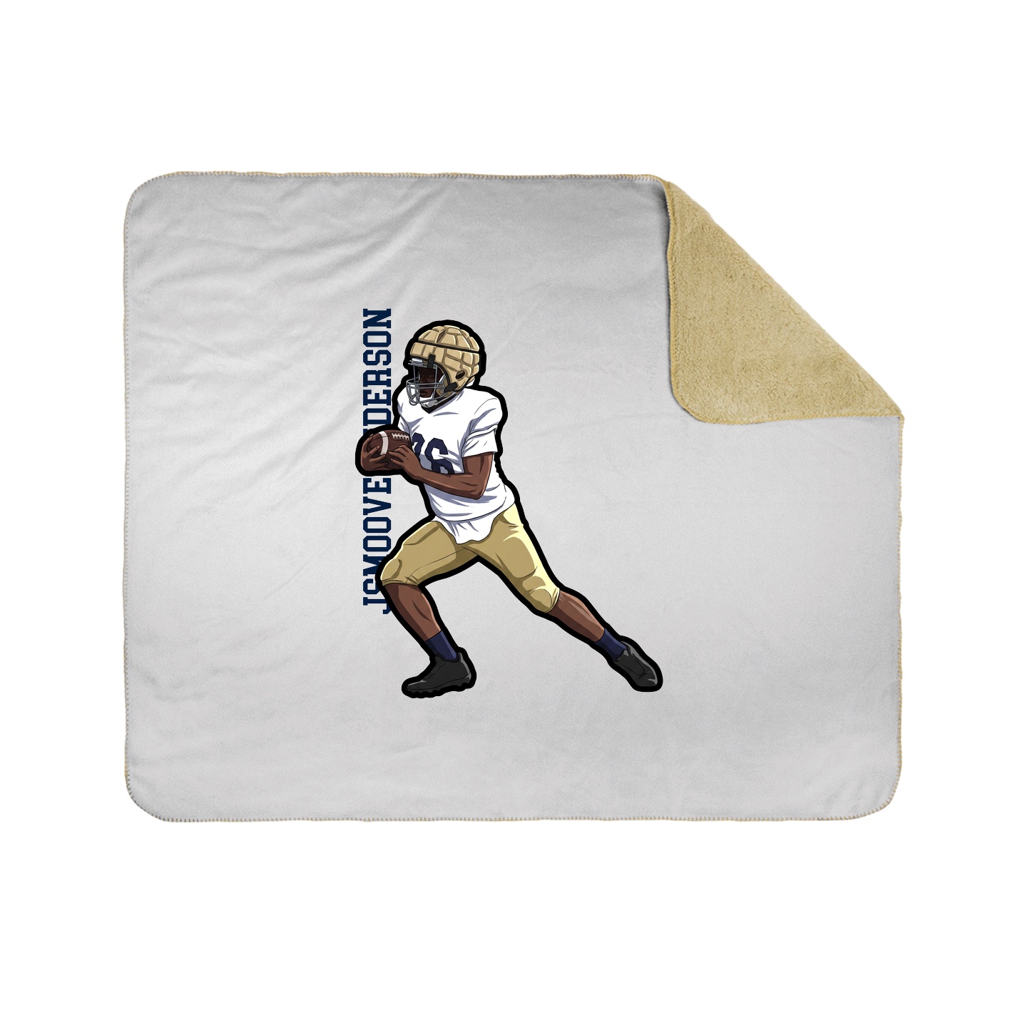 Throw Blanket — Name Vertical in White