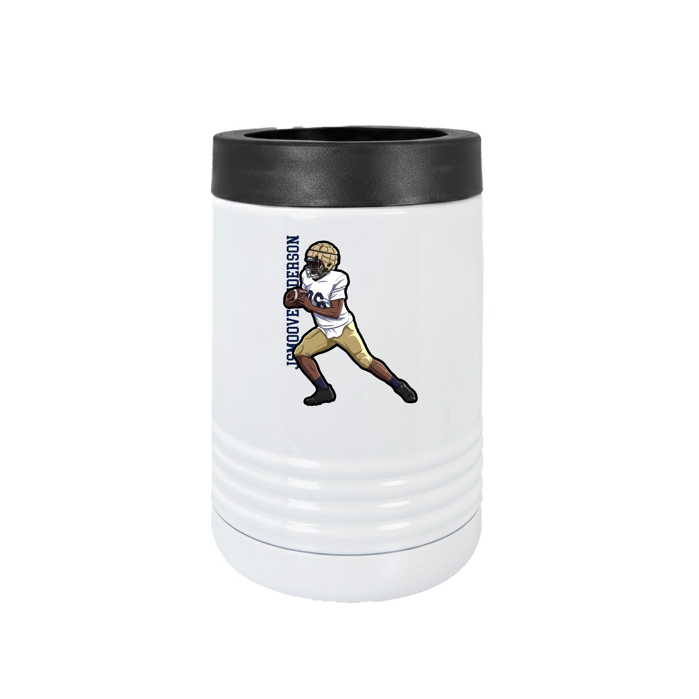 Beverage Holder — Name Vertical in White