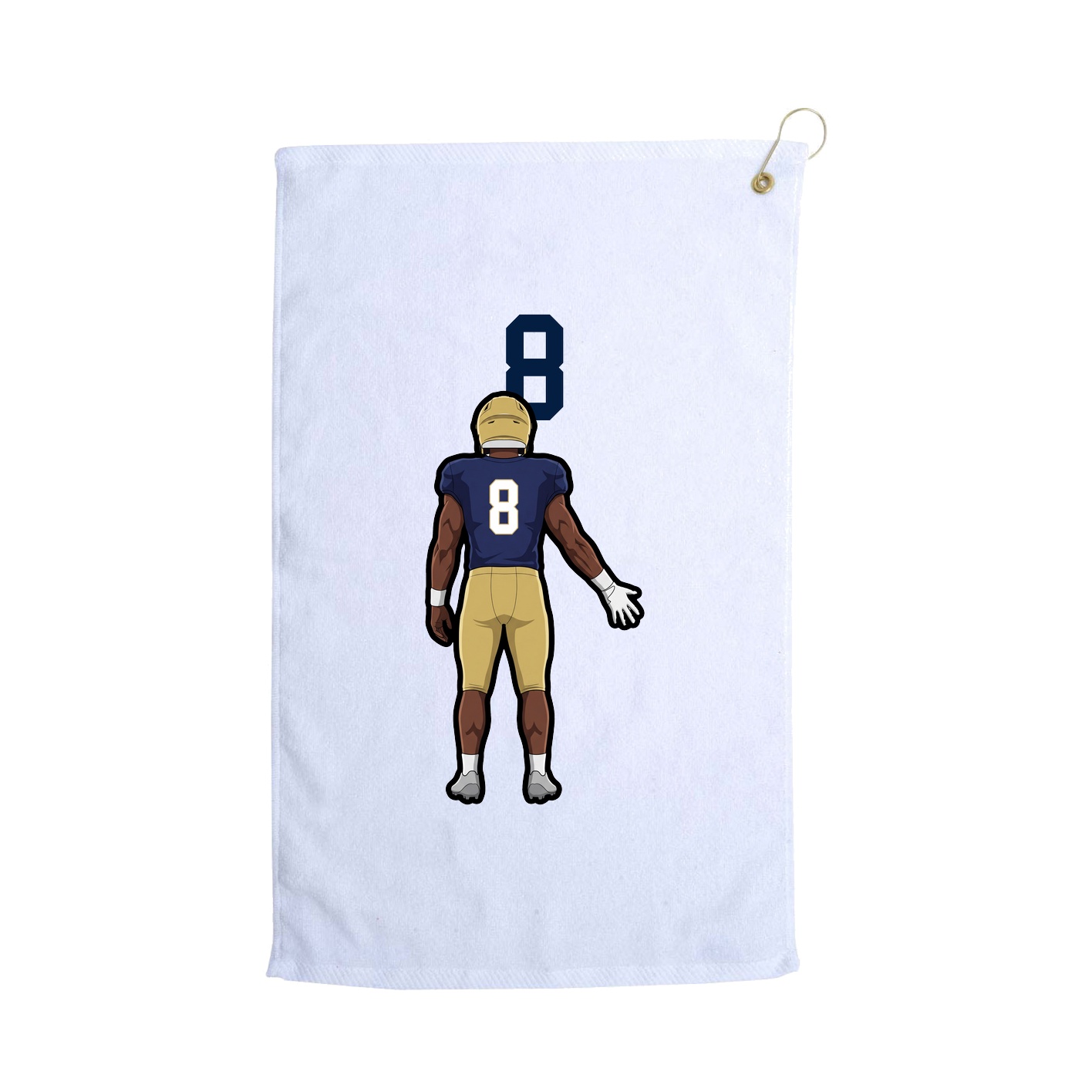 Golf Towel — Number Top in White