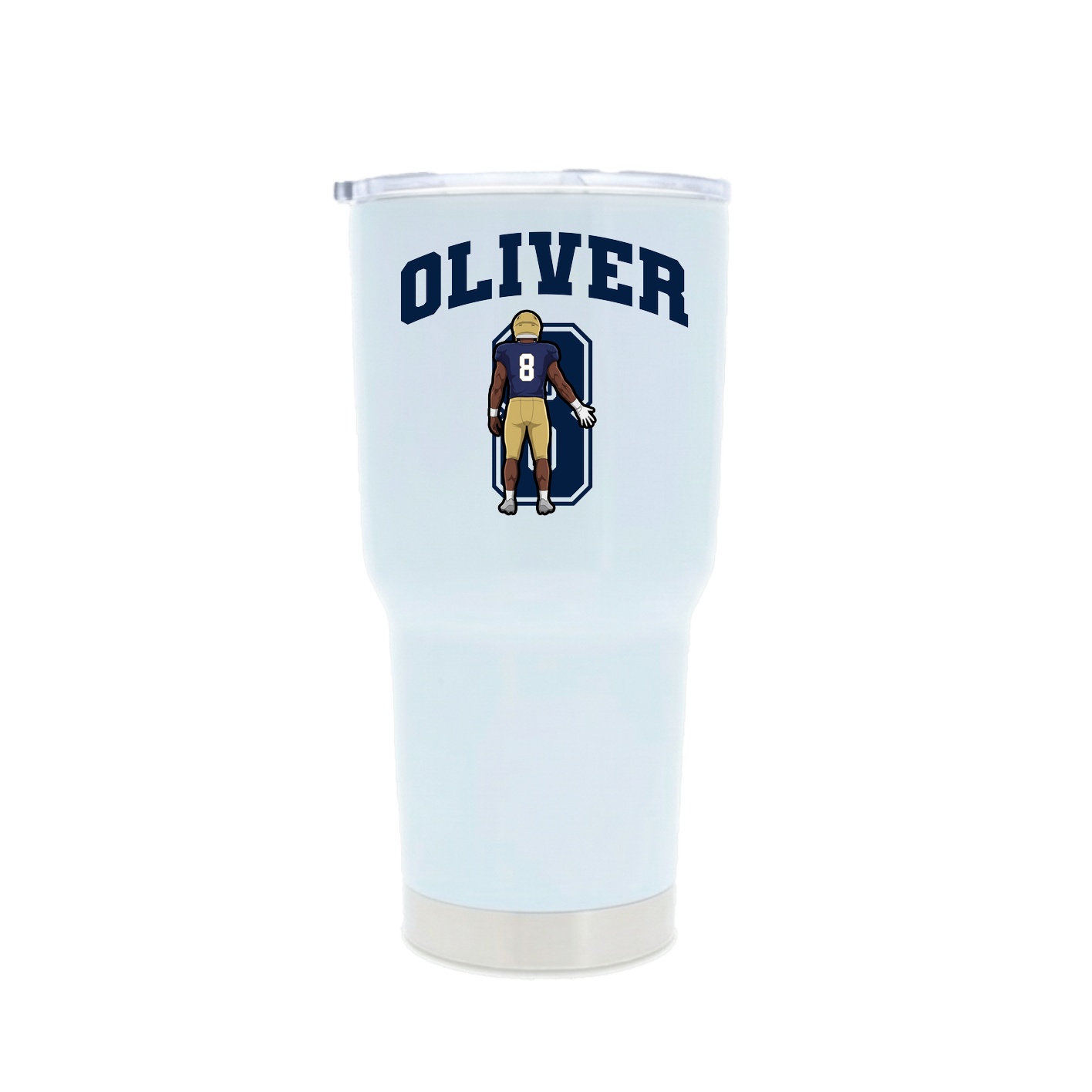 30oz Stainless Steel Tumbler — Number in White