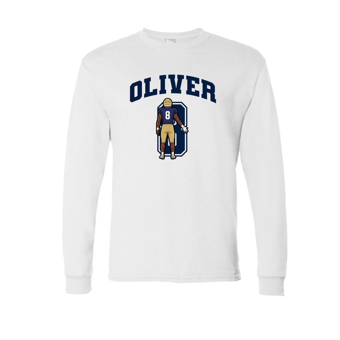 Long Sleeve Tee — Number in White