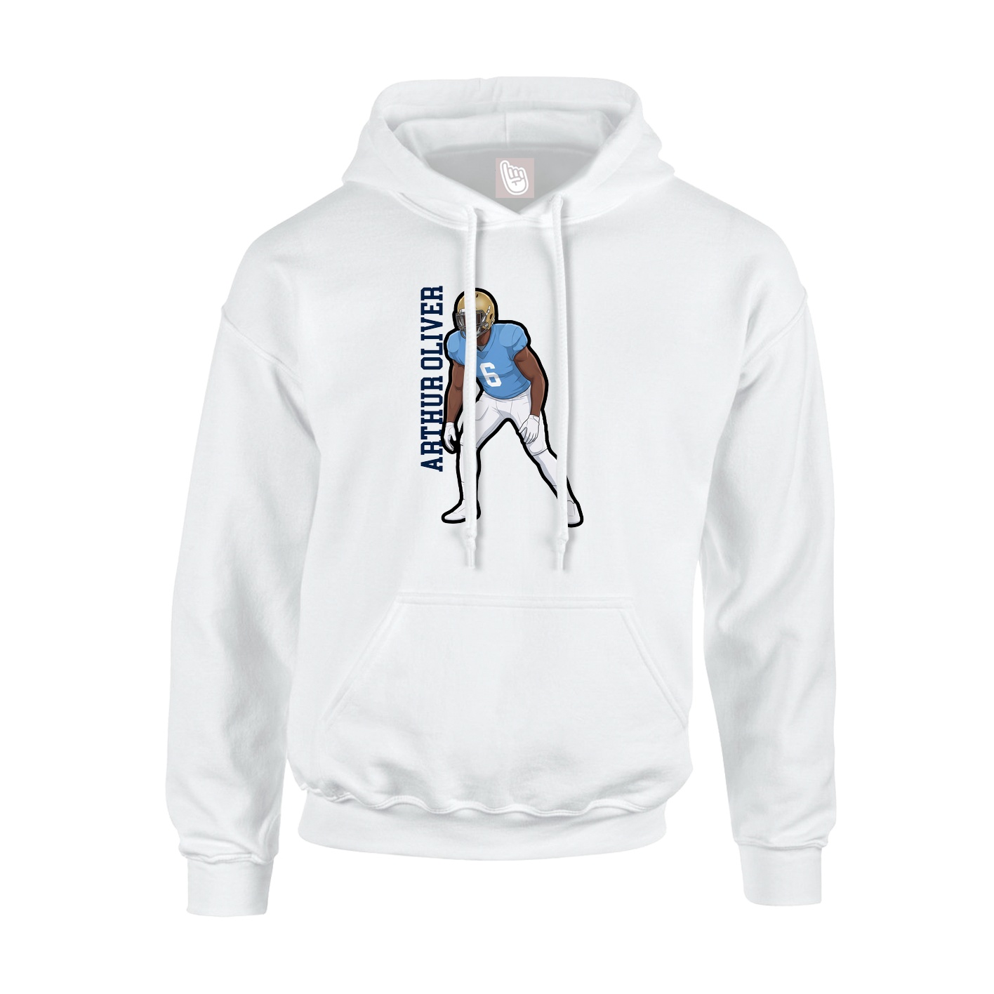 Youth Hoodie — Name Vertical in White
