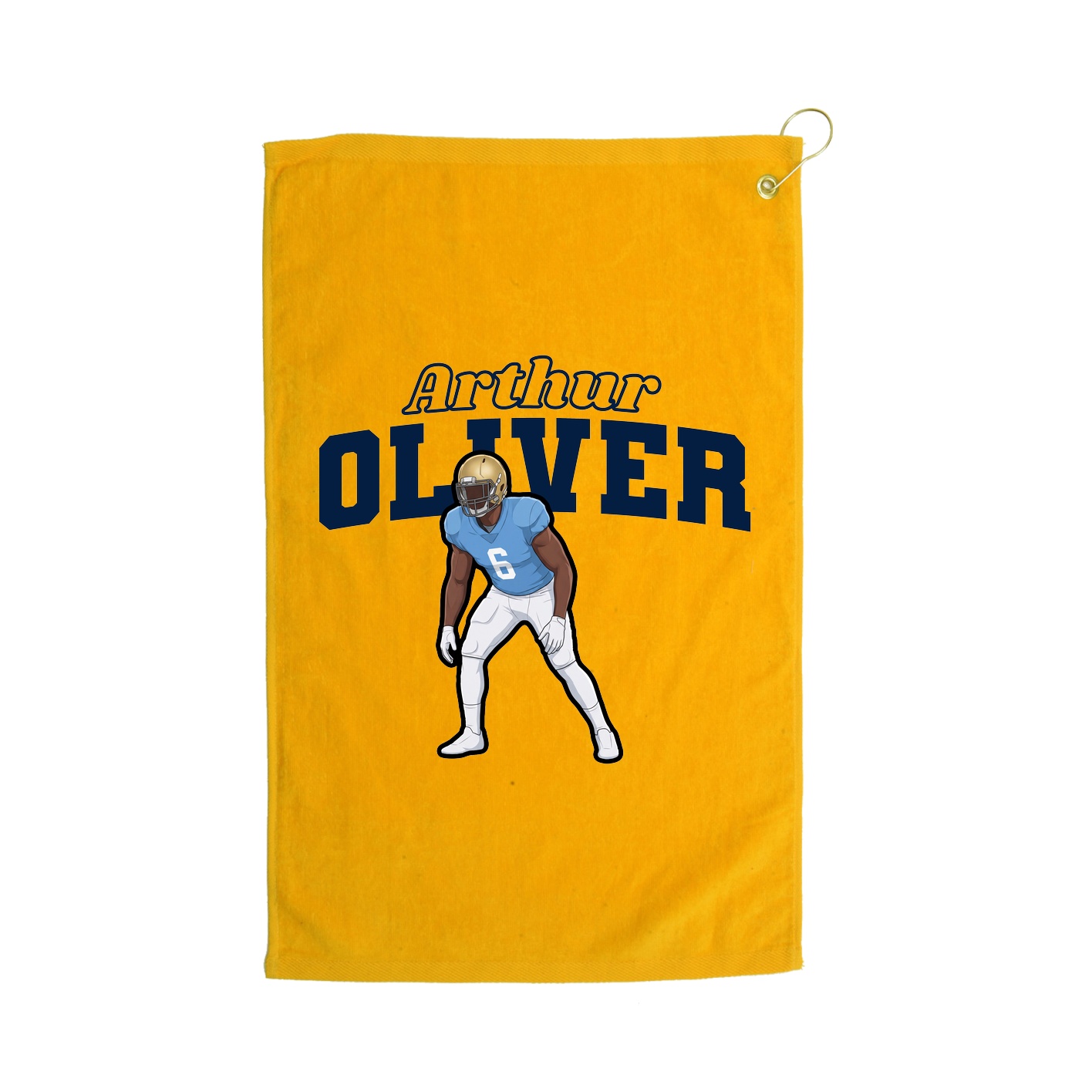 Golf Towel — Name Arch in Gold