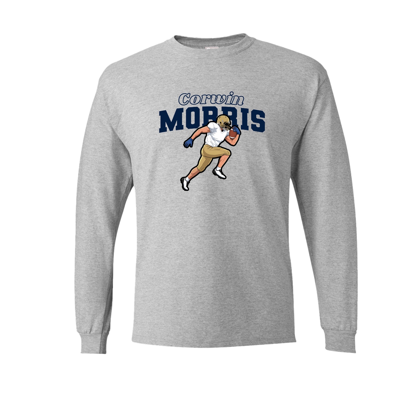 Long Sleeve Tee — Name Arch in Grey