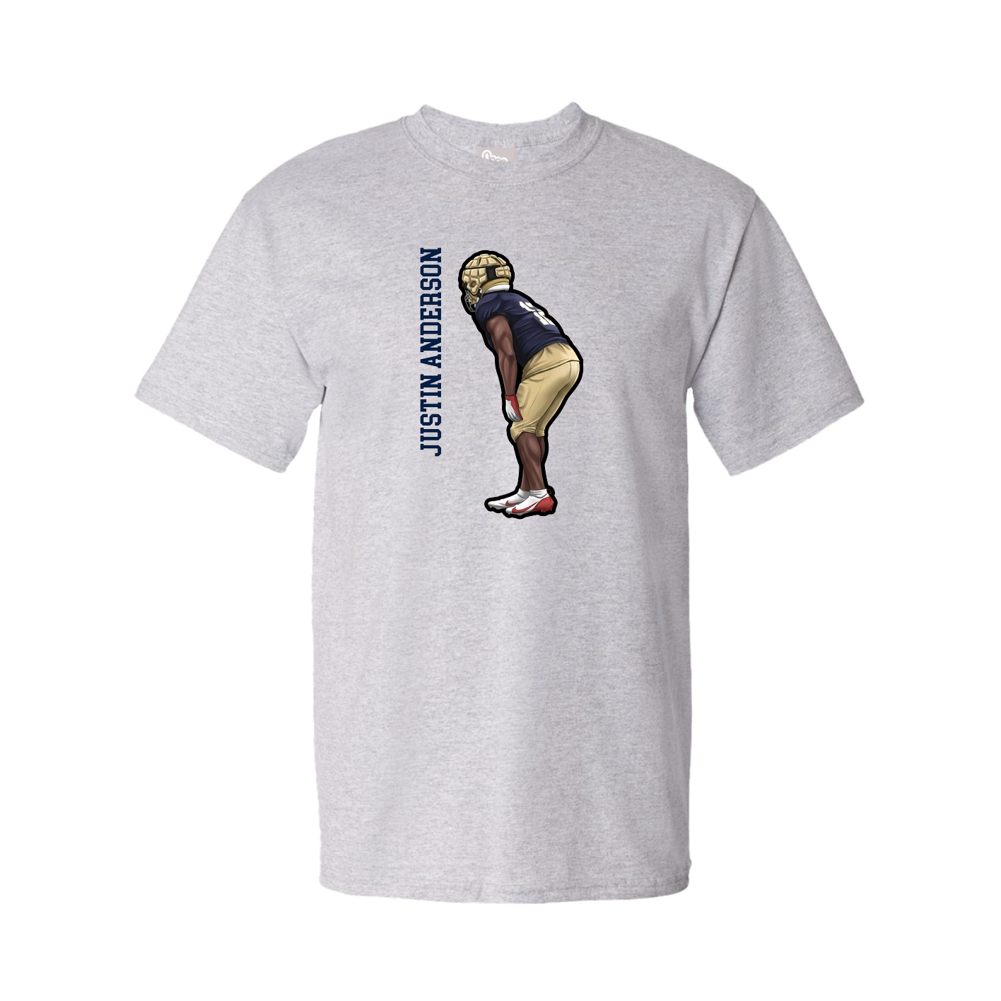 Youth Tee — Name Vertical in Grey