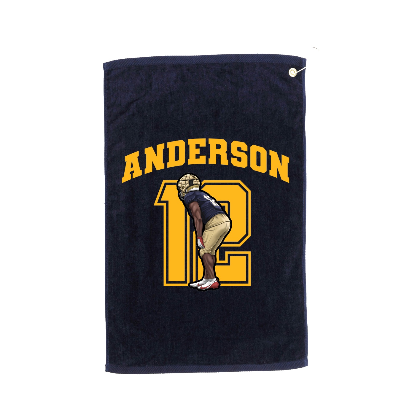 Golf Towel — Number in Navy