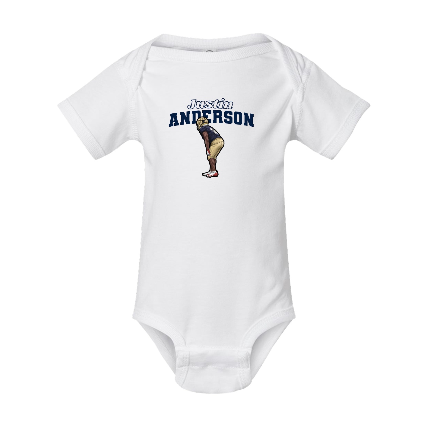 Baby Onesie — Name Arch in White