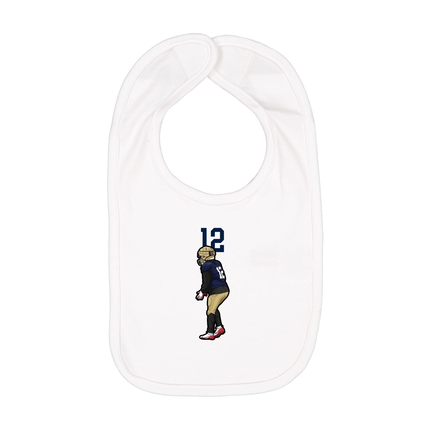 Infant Bib — Number Top in White