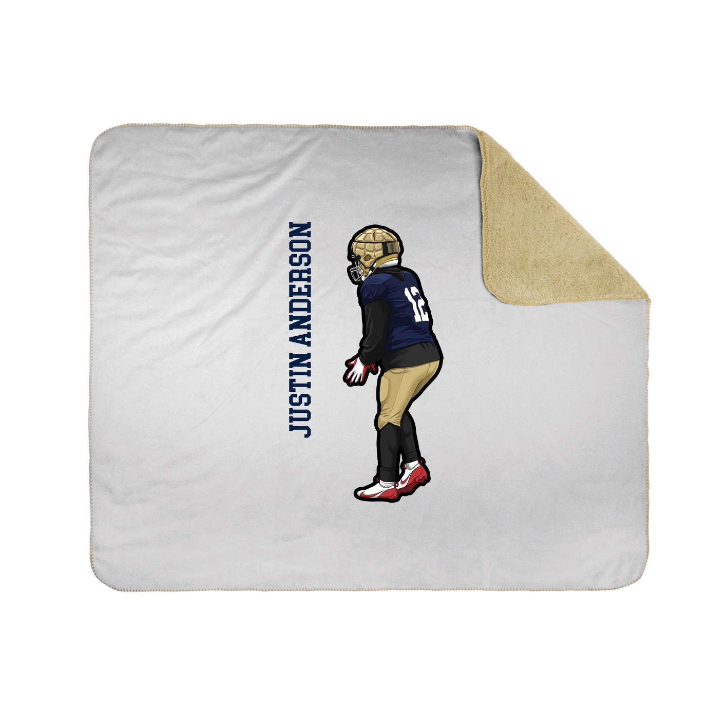 Throw Blanket — Name Vertical in White