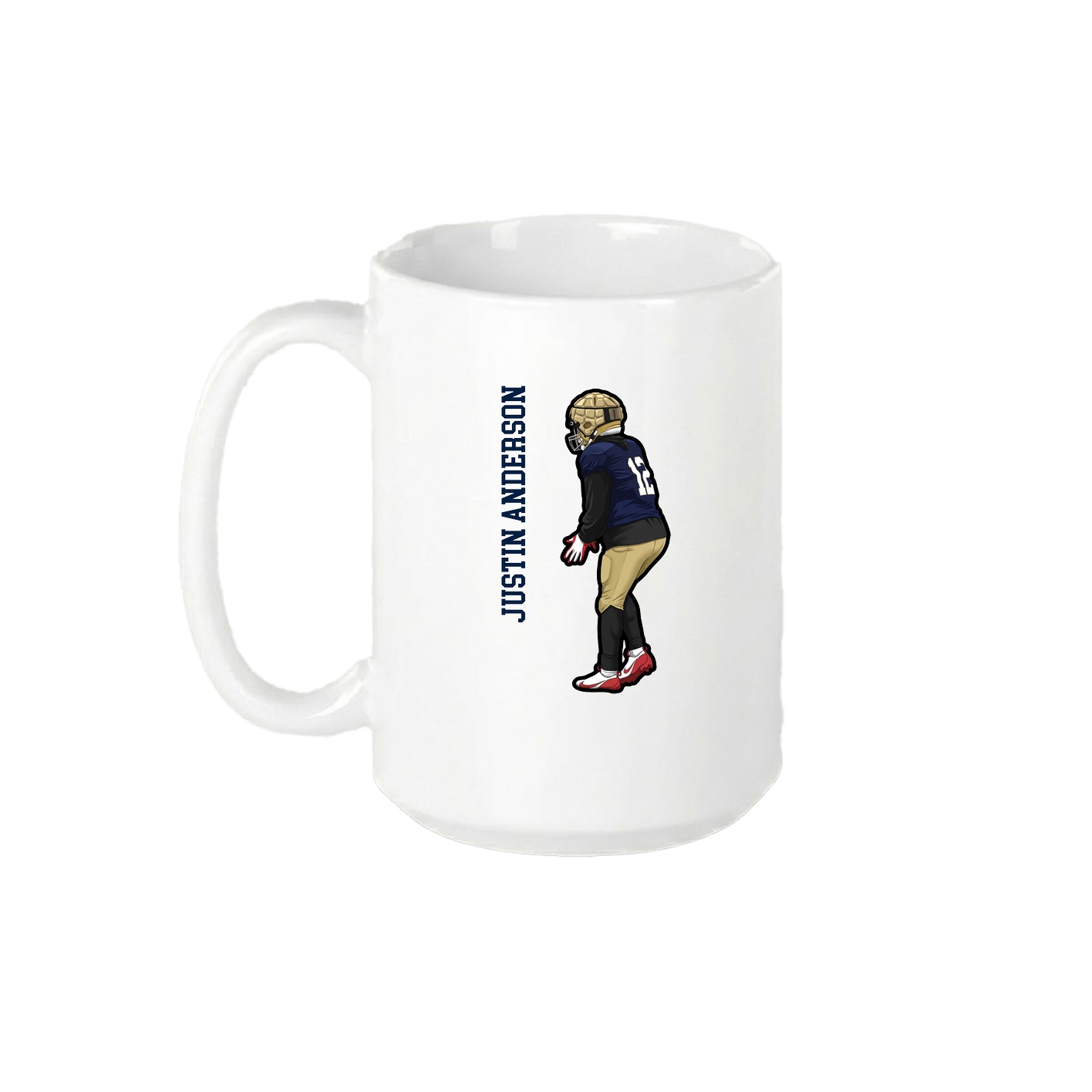 15oz Coffee Mug — Name Vertical in White