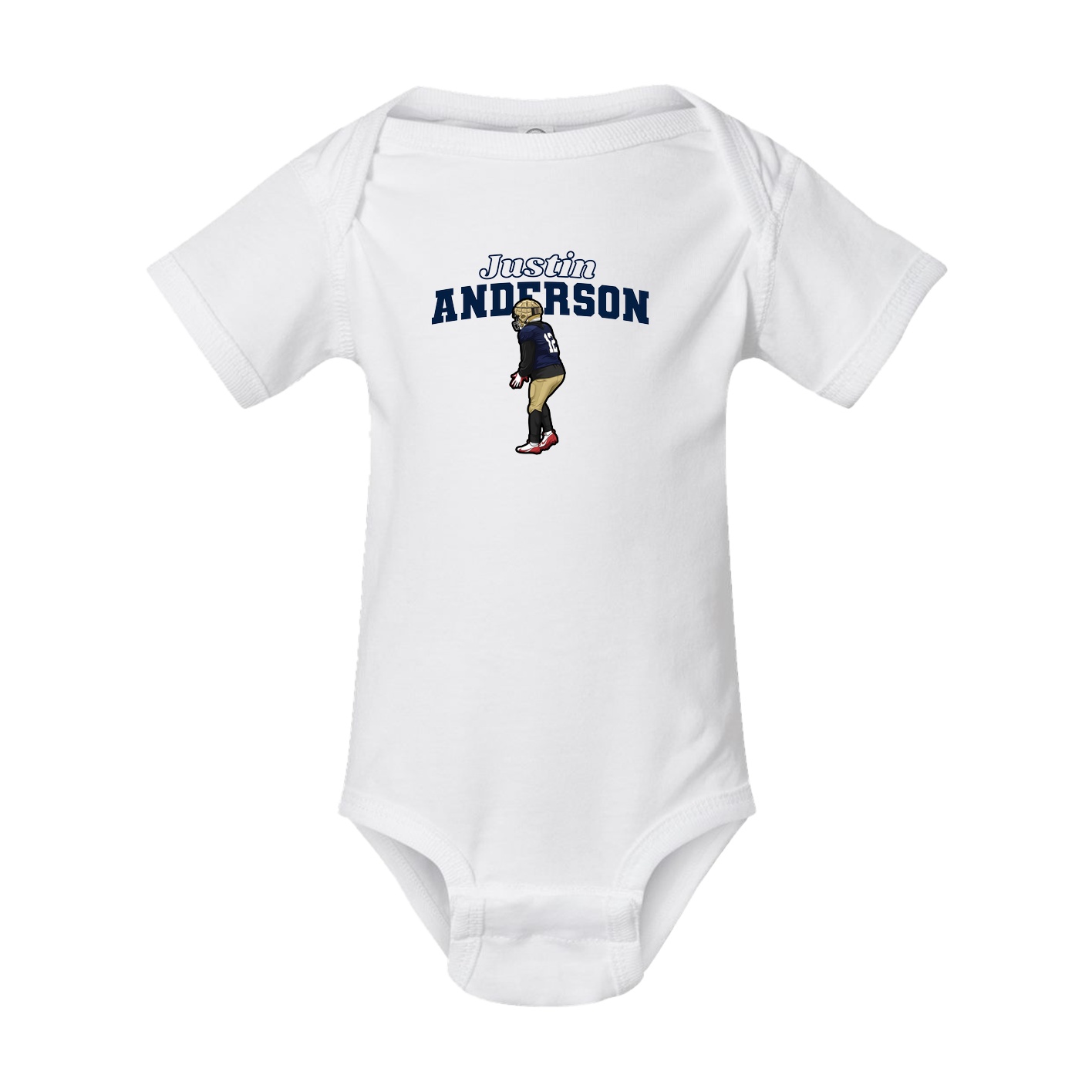 Baby Onesie — Name Arch in White