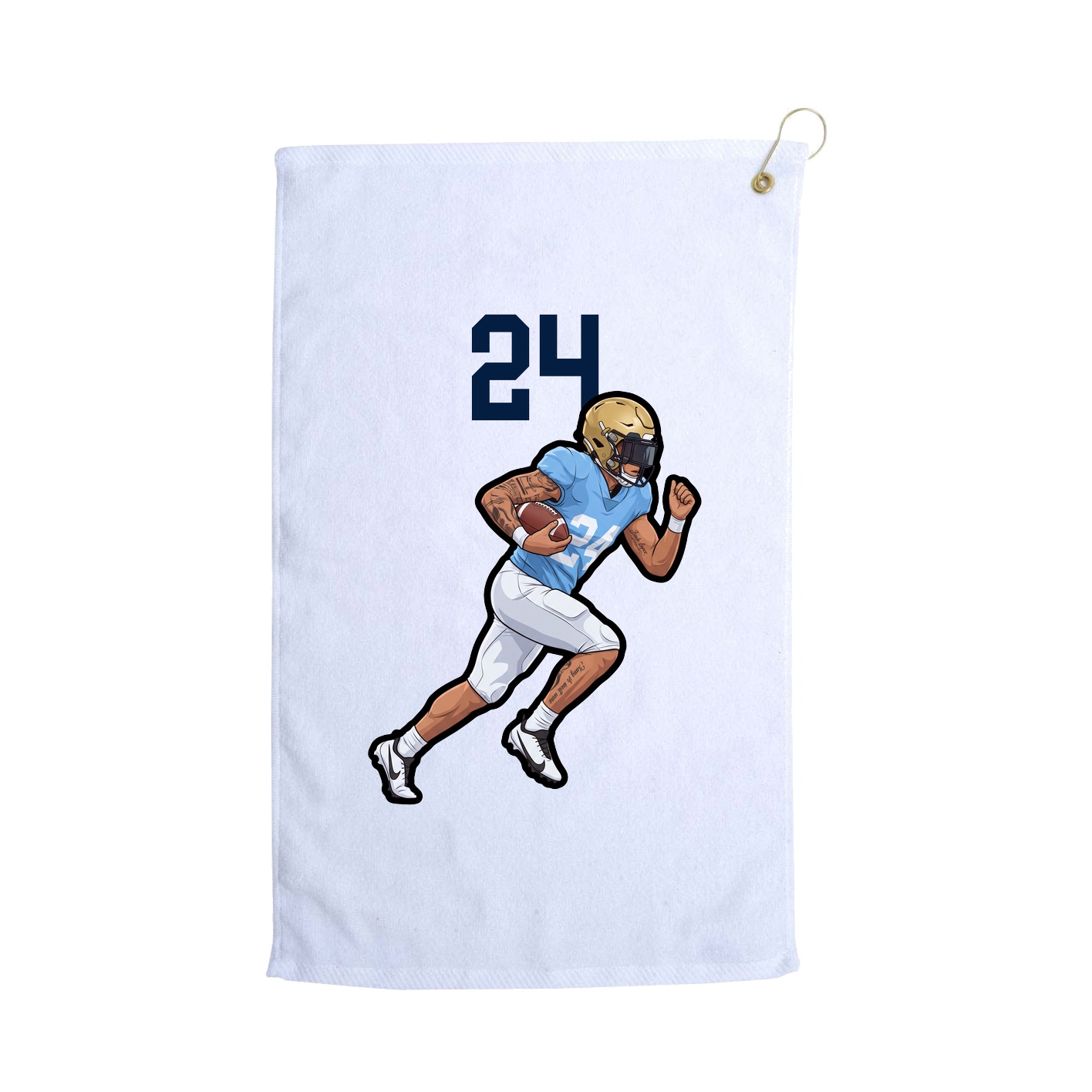 Golf Towel — Number Top in White