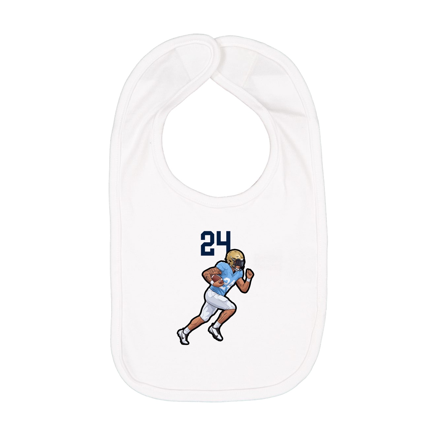 Infant Bib — Number Top in White