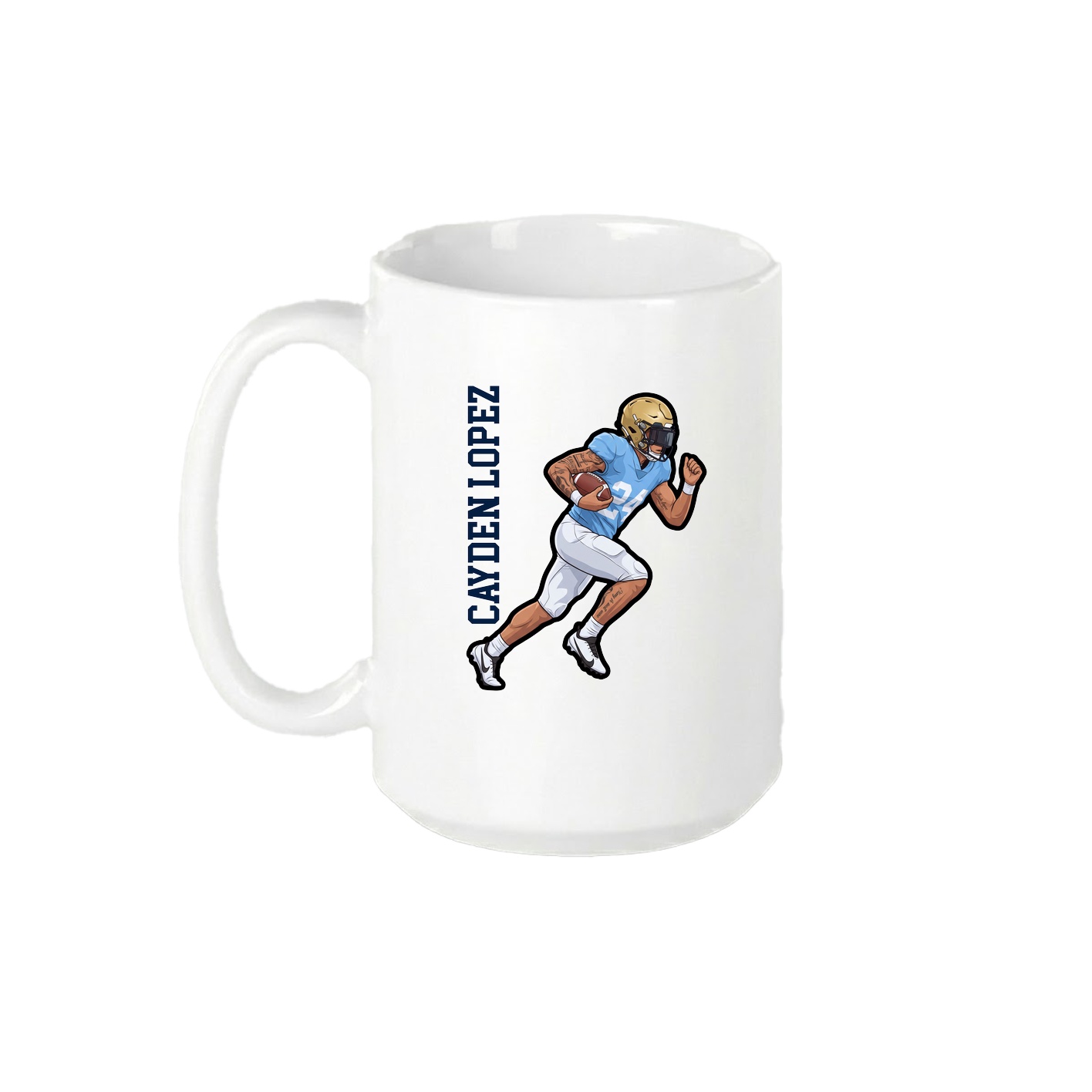 15oz Coffee Mug — Name Vertical in White