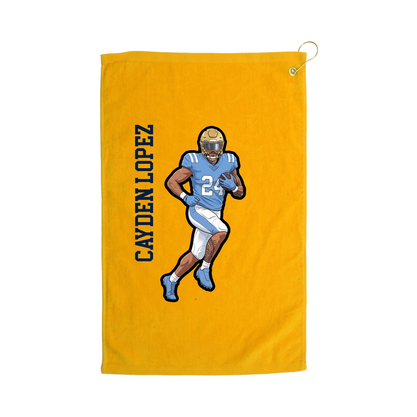 Golf Towel — Name Vertical in Gold
