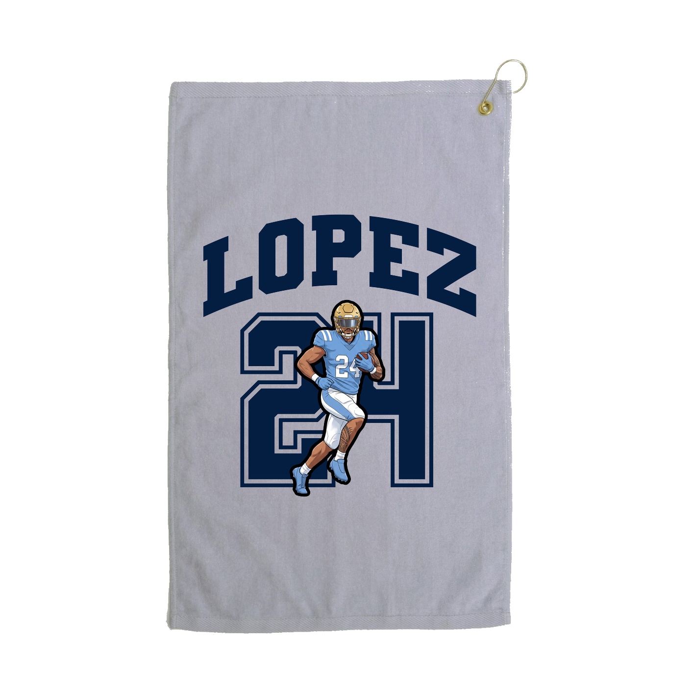 Golf Towel — Number in Grey
