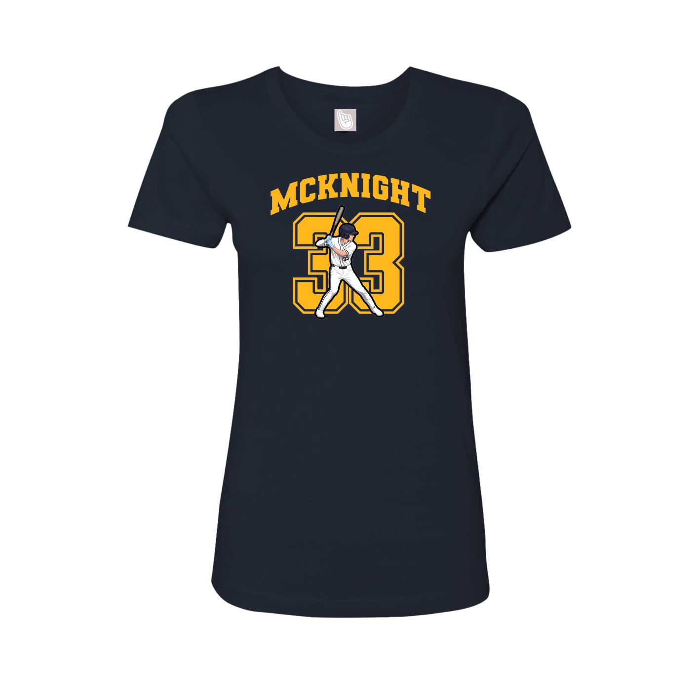 Fitted Women's Tee — Number in Navy