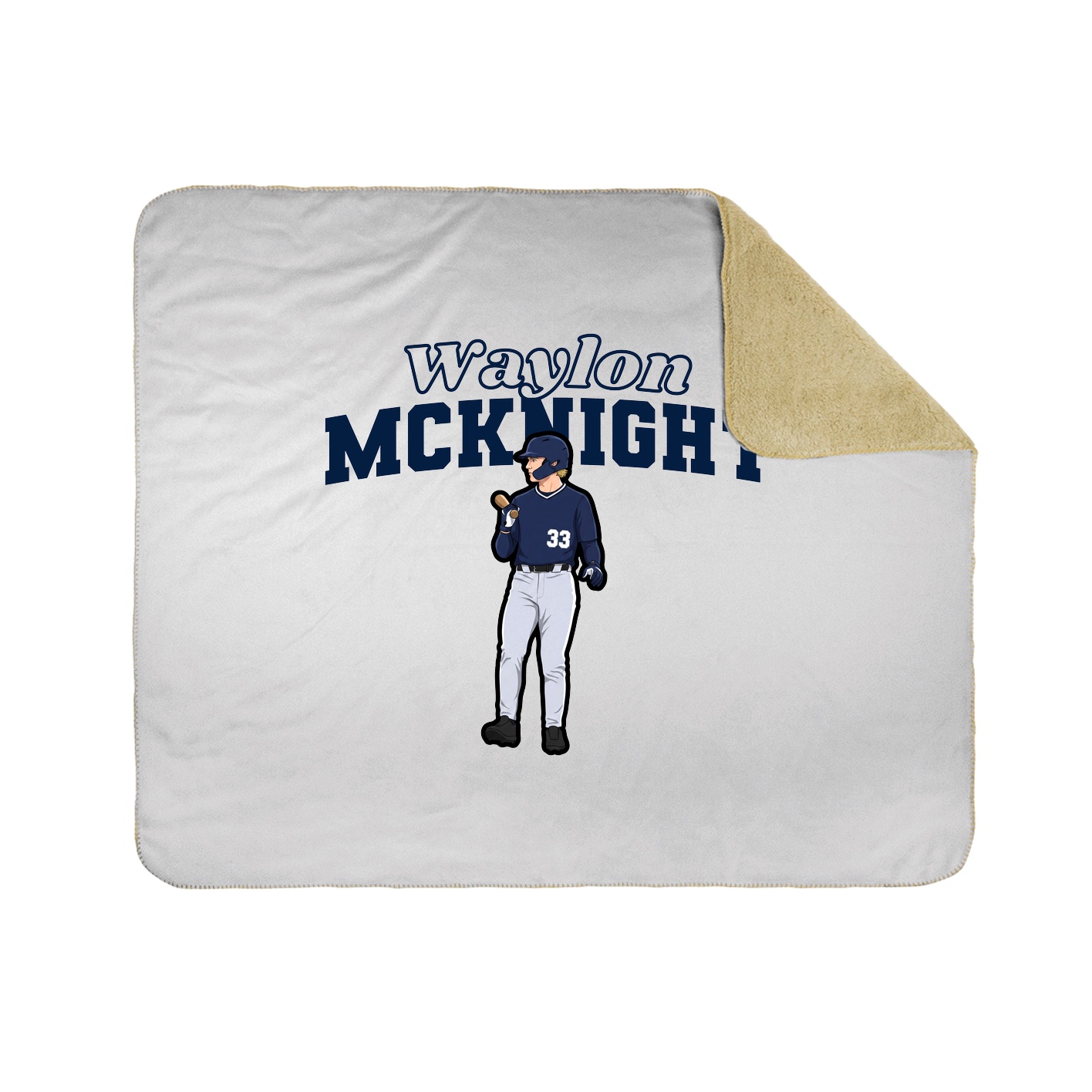 Throw Blanket — Name Arch in White