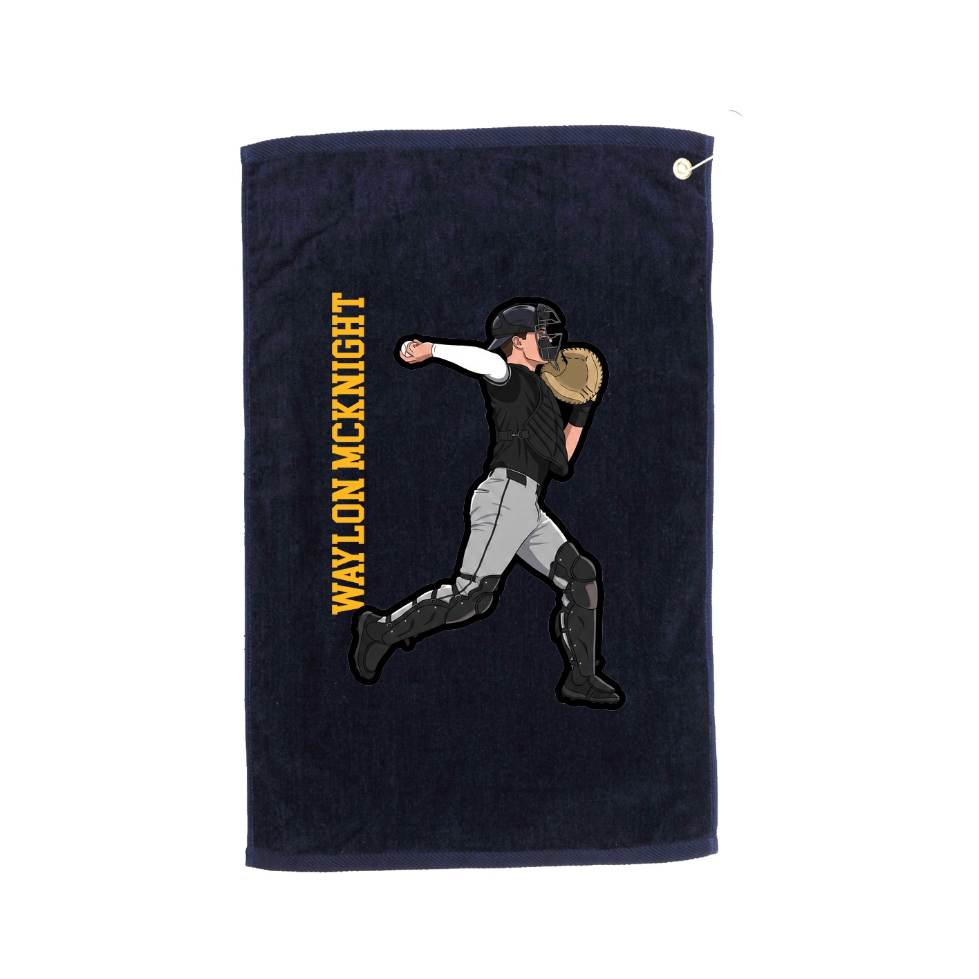 Golf Towel — Name Vertical in Navy