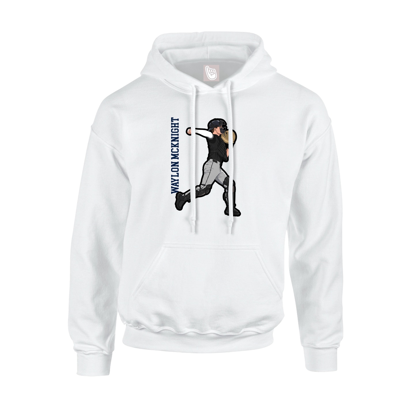 Youth Hoodie — Name Vertical in White