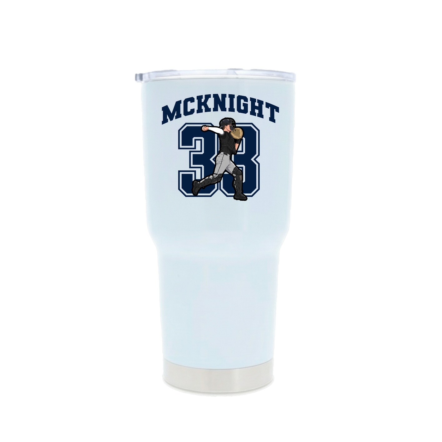30oz Stainless Steel Tumbler — Number in White
