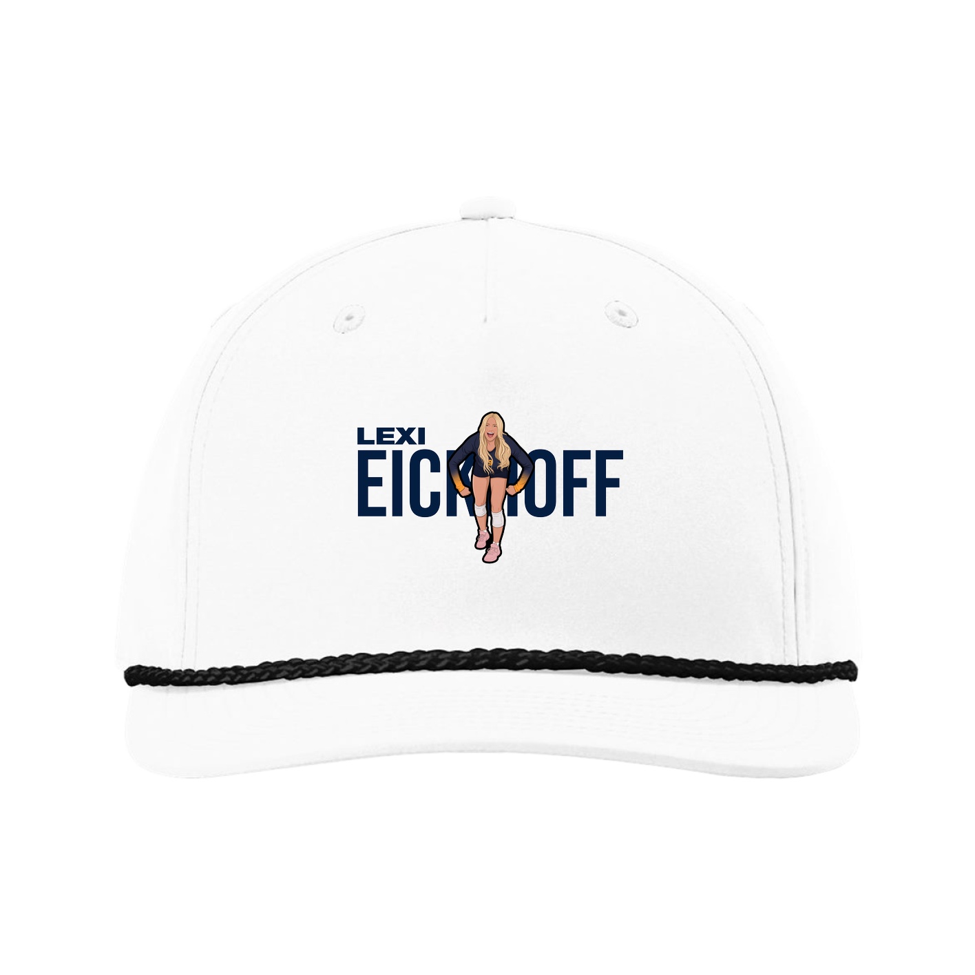 Five-Panel Classic Rope Cap — Player Name in White