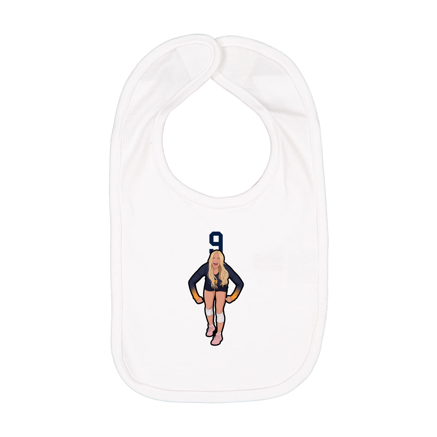 Infant Bib — Number Top in White