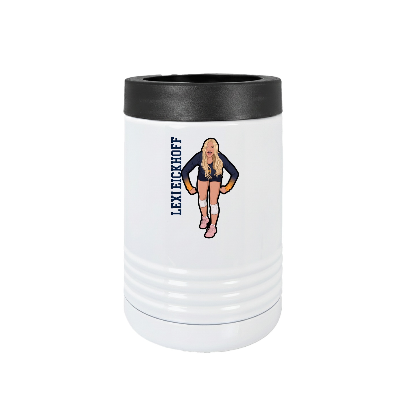 Beverage Holder — Name Vertical in White