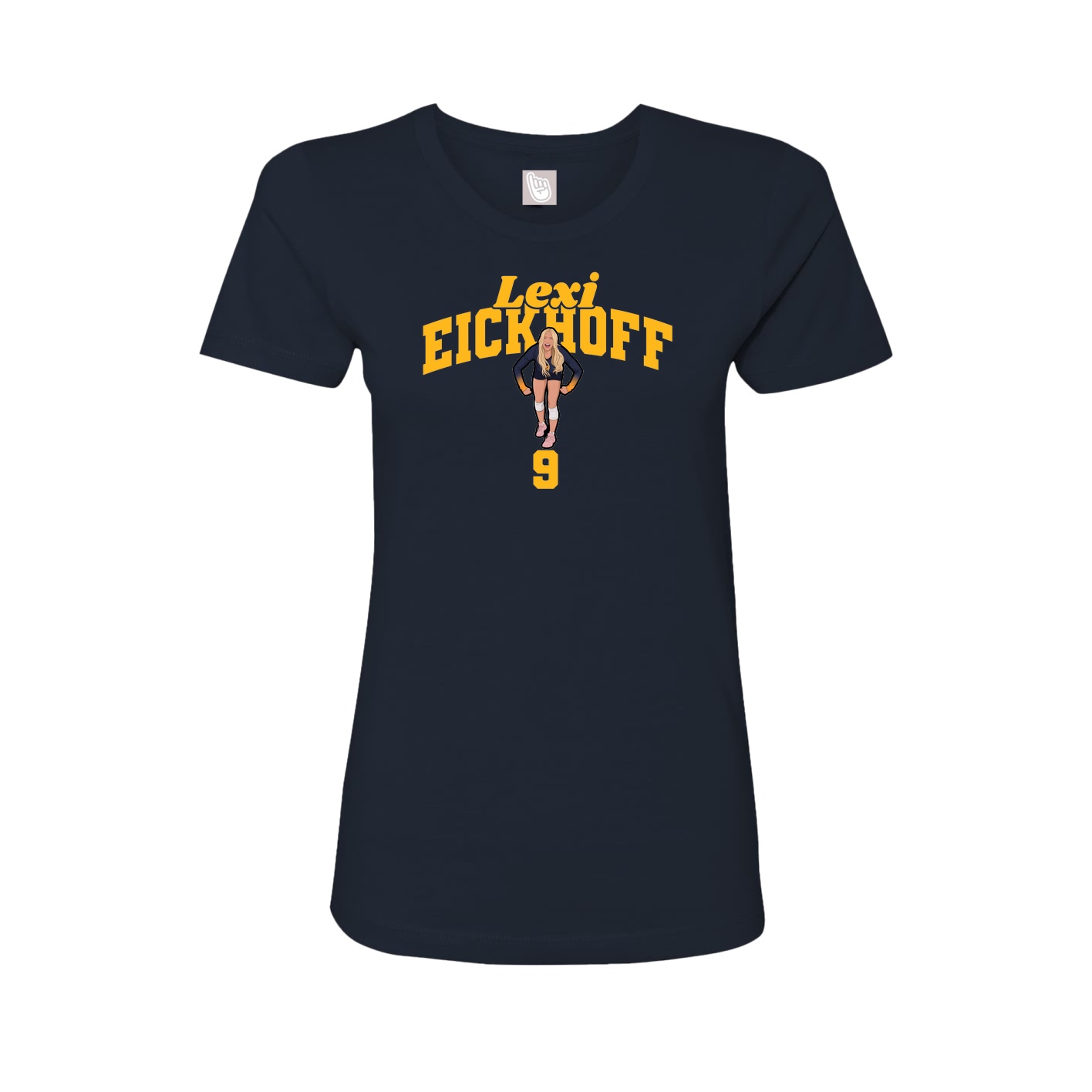 Fitted Women's Tee — Signature Arch in Navy