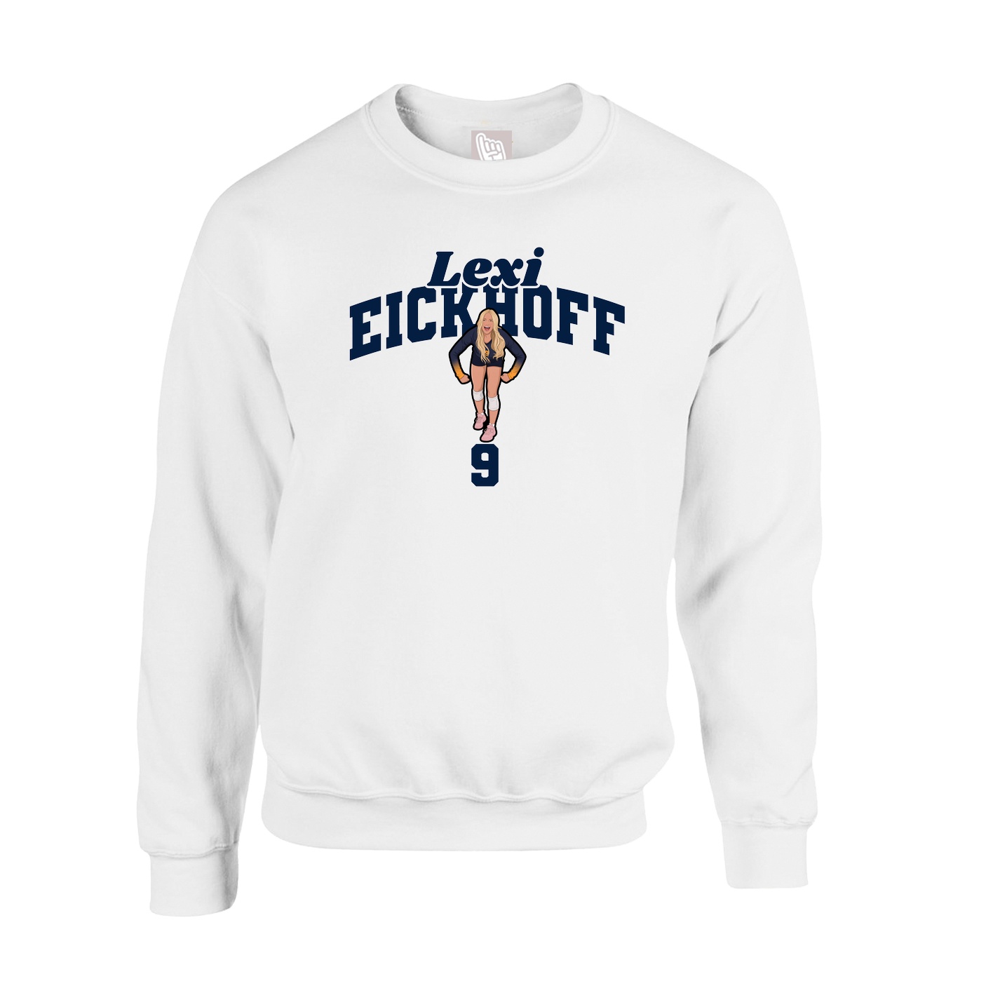Fleece Crew — Signature Arch in White
