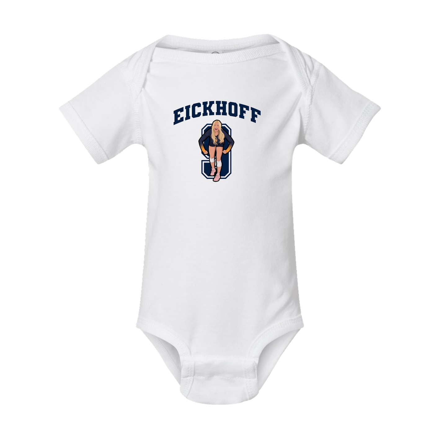 Baby Onesie — Number in White