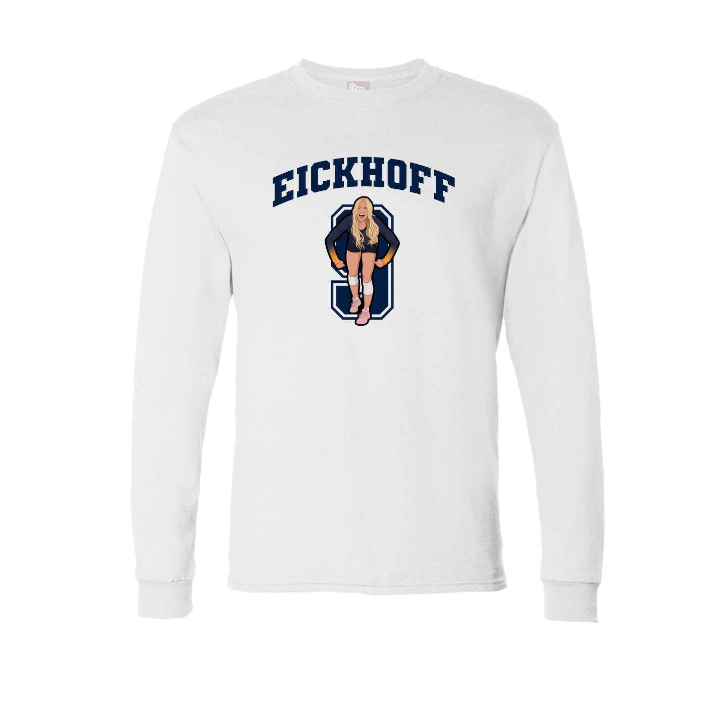 Long Sleeve Tee — Number in White