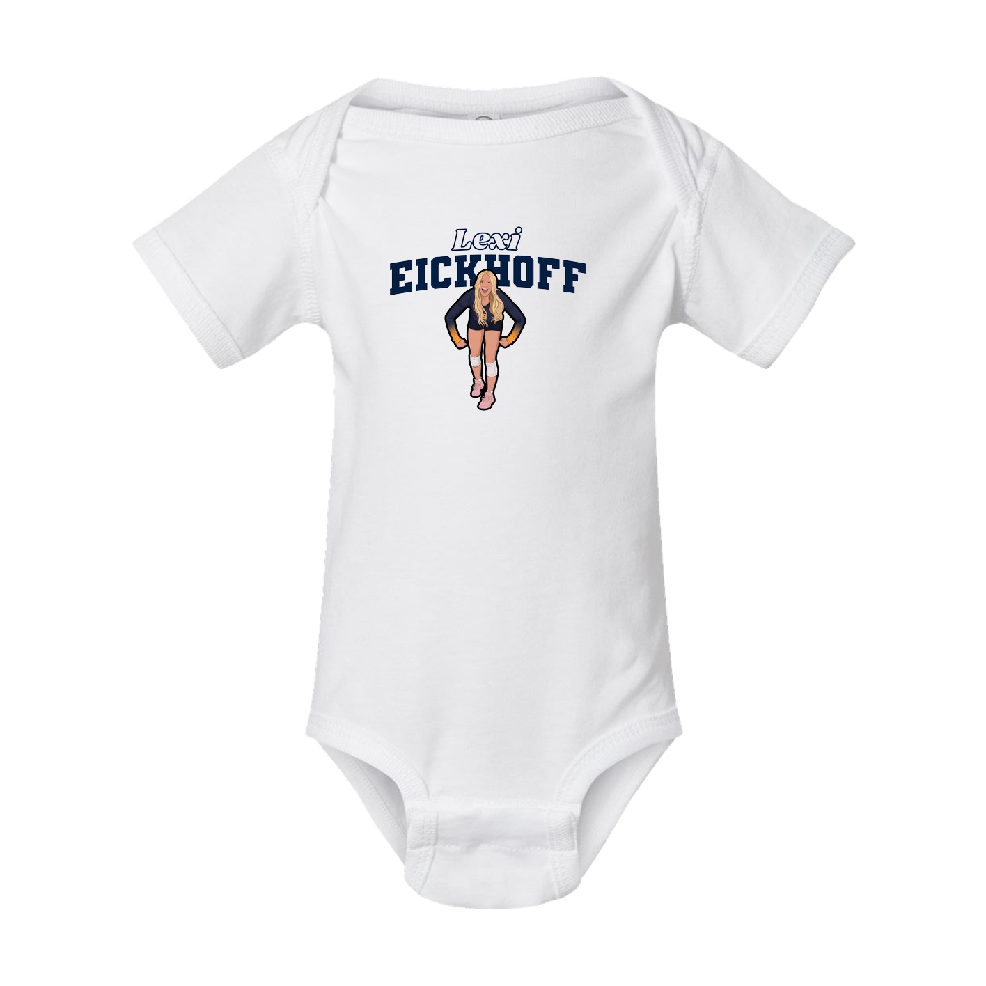 Baby Onesie — Name Arch in White