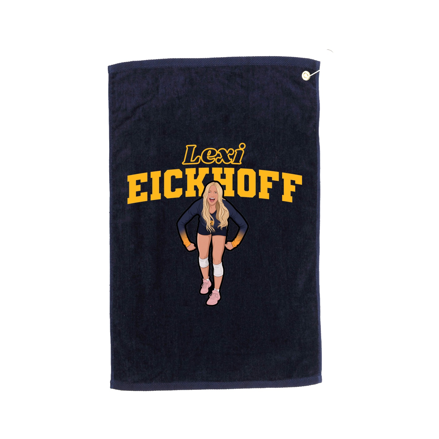 Golf Towel — Name Arch in Navy