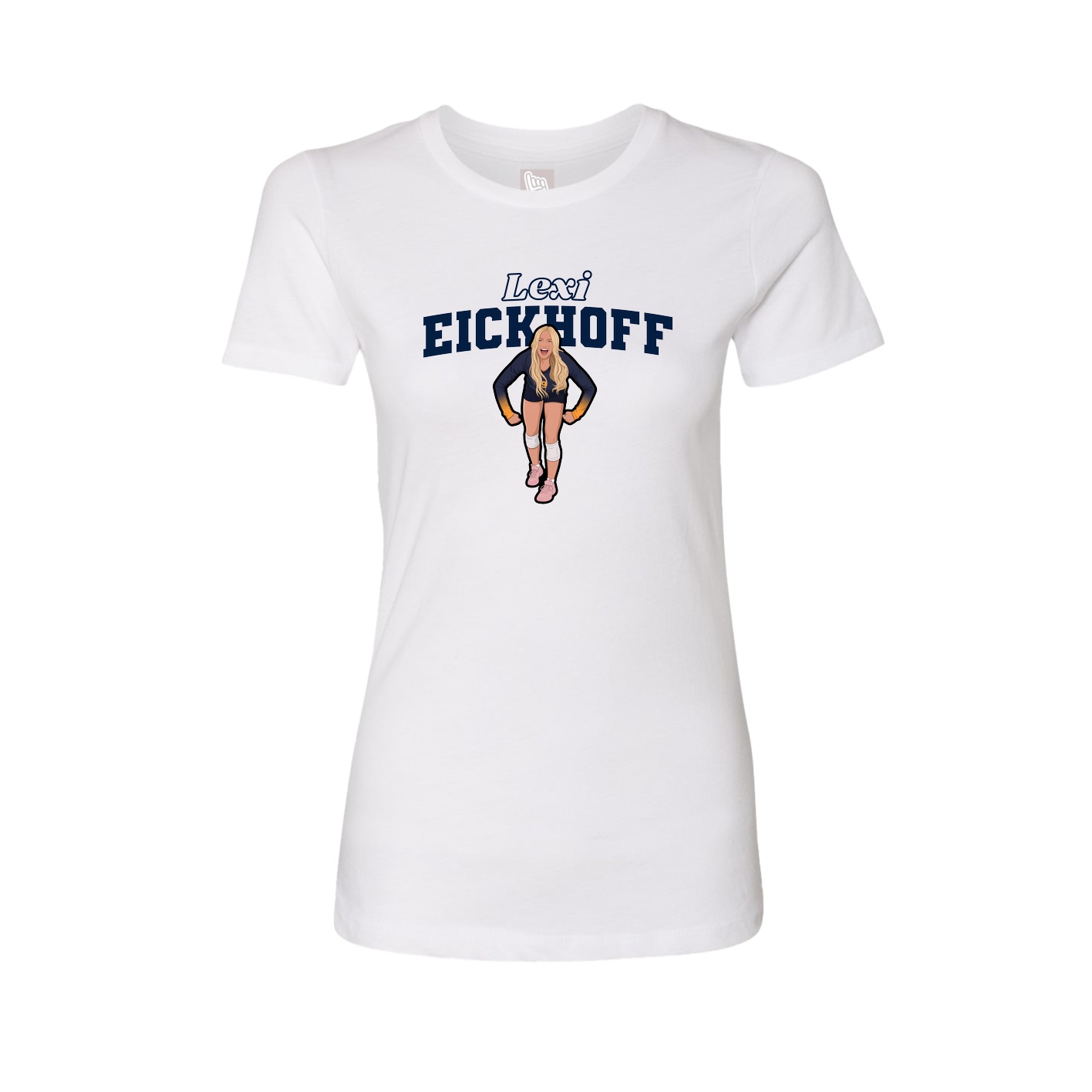 Fitted Women's Tee — Name Arch in White