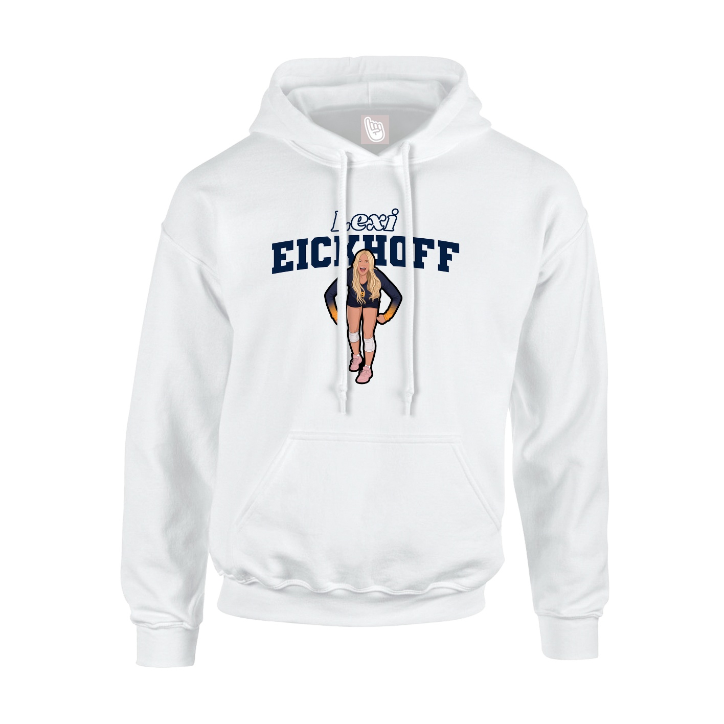 Youth Hoodie — Name Arch in White